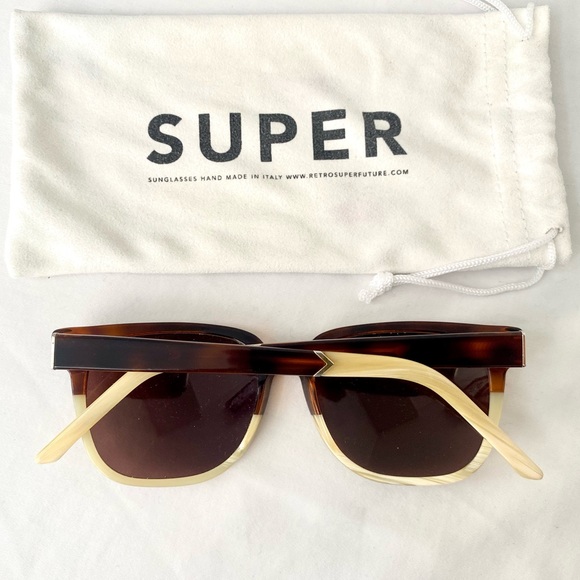 RetroSuperFuture Tortoise/Cream Two-Tone Sunglasses - Picture 2 of 5